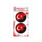 Türk Bayrağı 3D Kabartmalı Damla Logo Sticker 5cm 01