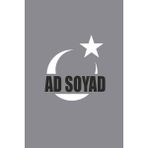 Türk Bayrağı Ad Soyad Yazılı Oto Sticker Beyaz 30*15 cm - Standart - Renkli