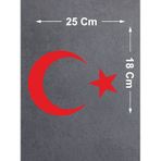 Türk Bayrağı Ay Yıldız Sticker - Araba Oto Motosiklet Karavan Sticker - 00323 25x18 Cm