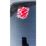 Türk Bayrağı , Beyaz kenarlı özel tasarım , sticker