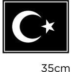 Türk Bayrağı Çerçeveli Sticker Yapıştırması 35CM - Siyah - Tek Ebat