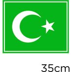 Türk Bayrağı Çerçeveli Sticker Yapıştırması 35CM - Yeşil - Tek Ebat