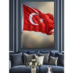 Türk Bayrağı Dalgalanan Resim Dekoratif Kanvas - Mdf Ahşap Tablo