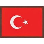 Türk Bayrağı Mdf Çerçeveli 25X35 Cm, Şık ve Dayanıklı Dekoratif Ürün - Açık Gri - Seçenek 1