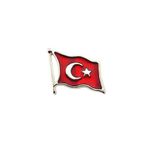 Türk Bayrağı Rölyef Dalgalı Rozet 2x1,5 cm - Nikel