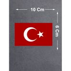 Türk Bayrağı Sticker - 2 Adet Araba Oto Motosiklet Karavan Cam Sticker - 00068 10X6 Cm