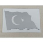 Turk Bayragı Stıcker 6X4cm Metalık Ay Yıldız Stıcker, Turk Bayragı Etıketı, Turk Bayragı Cıkartması