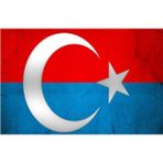 Türk Bayrağı ve Doğu Türkistan Bayrağı Sticker 00340 - 20x13 Cm - Renkli