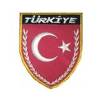 Türk Bayrak Nakış Işleme Arma Patch Peç 8×9,5 Cm Çok Renkli