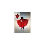 Türk Bayrak Pelerin Kostüm-Kırmızı Ay Yıldızlı Bayrak Pelerin - 11 Yaş