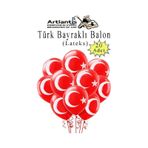 Türk Bayraklı Balon 20 Adet Ay Yıldızlı Balon Süsleme 29 Ekim 23 Nisan Kırmızı Beyaz Balon Bayrak Balon Bayram