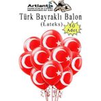 Türk Bayraklı Balon 50 Adet Ay Yıldızlı Balon Süsleme 29 Ekim 23 Nisan Kırmızı Beyaz Balon Bayrak Balon Bayram
