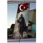 Türk Bayraklı Baskılı Araç Kapı Direk Kaplama Folyo Sticker 2'li (Sağ&Sol)