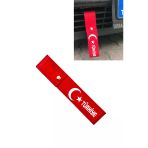 Türk Bayraklı Kırmızı Oto Tampon Dili & Çeki İpi - Şık Ve Dayanıklı Araç Aksesuarı