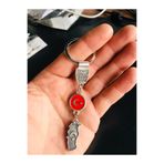 Türk Bayraklı Metal Anahtarlık, Şık ve Dayanıklı Tasarım, Açık Gri
