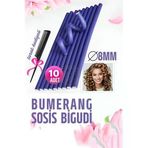Turk Bumerang Sosis Bigudi Tarak Seti 8 mm Kalınlık 10 Adet