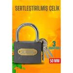 Turk Çelik Asma Kilit 50 mm 3 Anahtarlı Sonax Design