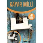 Turk Çelik Kayar Milli Asma Kilit 70 mm 3 Anahtarlı Sonax Design