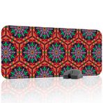 Türk Çini Desenleri Oyuncu Gaming Mouse Pad Kauçuk Kaymaz Taban Mousepad (V4, 70x30 XL)