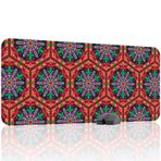 Türk Çini Desenleri Oyuncu Gaming Mouse Pad Kauçuk Kaymaz Taban Mousepad (V4, 90x40 XXL)