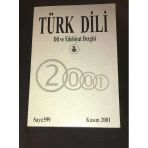 Türk Dili Dergisi Kasım 2001 Sayı 599 Dil Bayramı Mesajları (Sahafiye Kitap)