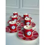 Türk Kahve Fincanı Birdy Red 6 Kişilik 12 Parça - Renkli - 90 ml
