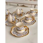 Türk Kahve Fincanı Daisy Mavi 6 Kişilik 12 Parça - 12 Adet - 90 ml