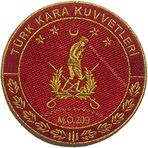 Türk kara kuvvetleri nakış işleme arma patch peç 9.5x9.5 cm