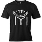 Türk Kayı Boyu Bayrak - Logo Siyah Erkek Tshirt - M