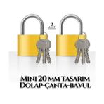 Turk Mini 20MM Dolap Çanta Bavul Kilidi 2 Adet