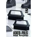 TURK Sert Kıllı Asker- Polis Bot Fırçası - Leke Çıkarıcı Elbise Fırçası 2 Adet