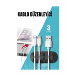 Turk Yapışkanlı Kablo Düzenleyici Klips 3 Adet