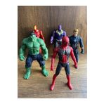 TURKAFONE Avengers 5li Figür Oyuncak Hulk Örümcek Adam Thanos Ironman Figür Captain America Işıklı Büyük Boy