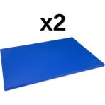 Türkay 2'Li 40x30x2 Cm Polietilen Kesme Tahtası Kesim Levhası - Mavi