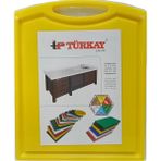 Türkay Kesim Tahtası Polietilen Tutmalı Oluklu Plastik Levhası 32,5*26,5*1 cm - Sarı