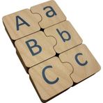 Türkçe Alfabe Eşleme, 29 Harf, Mavi Ahşap Alfabe Puzzle, Montessori Büyük Küçük Harf Bulmaca Oyunu