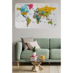 Türkçe Eğitici Ülke ve Başkent Detaylı Atlası Dünya Haritası Duvar Sticker -60x105-3851 Dropçek eticaretdrpharitastcker-3851
