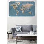 Türkçe Eğitici Ülke ve Başkent Okyanus Detaylı Atlası Dünya Haritası Duvar Sticker -60x105-3836 Dropçek eticaretdrpharitastcker-3836