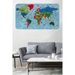 Türkçe Eğitici Ülke ve Başkent Okyanus Detaylı Atlası Dünya Haritası Duvar Sticker -60x105-3866 Dropçek eticaretdrpharitastcker-3866