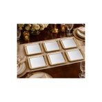 Turkco Premium Örgü Serisi 6’lı Kare Sunum Tepsisi 23x23 cm Söz Nişan Kahve Sunumluk