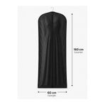 Turkco Siyah Abiye Elbise Kılıfı 60x160 cm Fermuarlı Elbise Koruma Kılıfı 1li-3lü-5li-10’lu