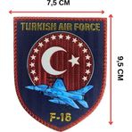 Turkish Air Force F-16 Plastik Arkası Cırtlı Arma Patch