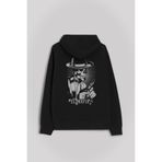 Turkish Ganster El Mafia Mafya Temalı Ön ve Arka Baskılı Sweatshirt Unisex Kapüşonlu Hoodie Siyah