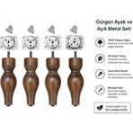 TURKISHRUG KINGDOM 4'lü Ahşap Torna Ayak 18 cm ve 30 cm Gürgen Koltuk Ayağı Baza Ayağı Tv Ünitesi Ayağı Mobilya Ayağı Koltuk Ayağı - Ceviz