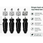 TURKISHRUG KINGDOM 4'lü Doğal Gürgen Ahşap Torna Ayak 18 Cm- 30 cm Gürgen Koltuk Ayağı Baza Ayağı Tv Ünitesi Ayağı Mobilya Ayağı Koltuk Ayağı - Siyah