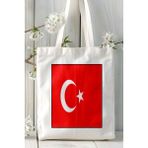 Türkiye Bayrak Baskılı Omuz Çanta Kişiye Özel Model