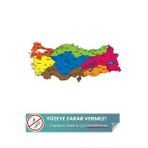 Turkiye Bolgeler Haritasi, Renkli Harita, Yuzeye Zarar Vermeyen Yapiskansiz Sihirli Akilli Kagit