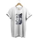 Türkiye Bozkurt Börü Yazısı ve Kurt Baskılı %100 Pamuk Regular Fit Bisiklet Yaka Premium T-Shirt - 2XL - Beyaz