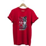 Türkiye Bozkurt Börü Yazısı ve Kurt Baskılı %100 Pamuk Regular Fit Bisiklet Yaka Premium T-Shirt - Kırmızı