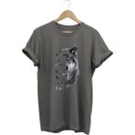 Türkiye Bozkurt Göktürkçe Türk Yazısı ve Kurt Baskılı Regular Fit %100 Pamuk T-Shirt - 3XL - Antrasit